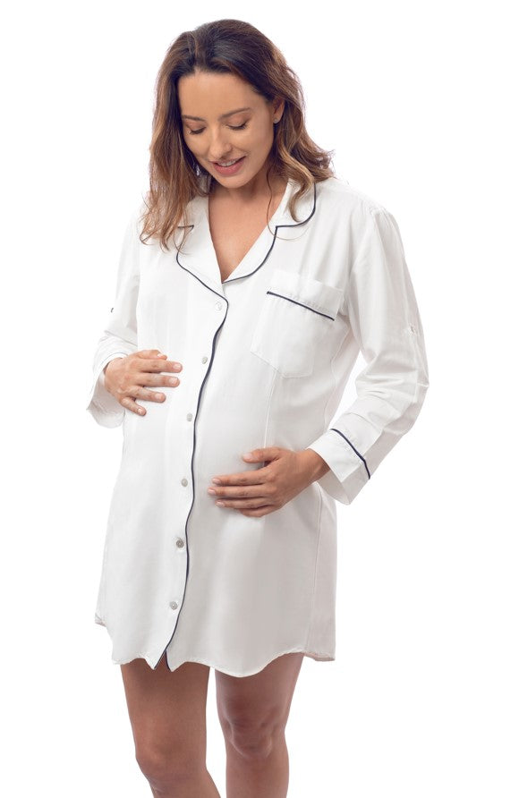 Camisón manga 3/4 ivory dorado santolina-9872