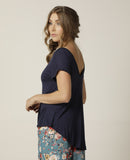 Camiseta V azul oscura santolina-9872