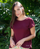 Camiseta espalda V vino santolina-9872